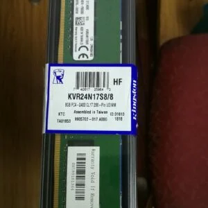رم دسکتاپ DDR4 تک کاناله 2400 مگاهرتز cl17 کینگستون مدل kvr ظرفیت 8 گیگابایت
