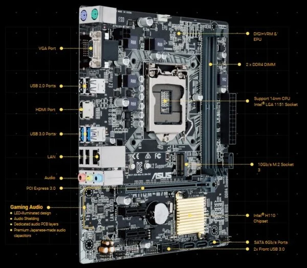 MOTHERBOARD ASUS H110 ME/M2 - Image 5
