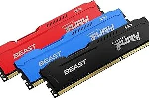 رم کامپیوتر کینگستون مدل HyperX Fury DDR3 1600MHz CL10 ظرفیت 4 گیگابایت stoc کارکرده تمیز