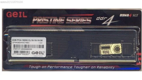 رم دسکتاپ DDR4 تک کاناله 2400 مگاهرتز CL17 گیل مدل Pristine ظرفیت 4 گیگابایت